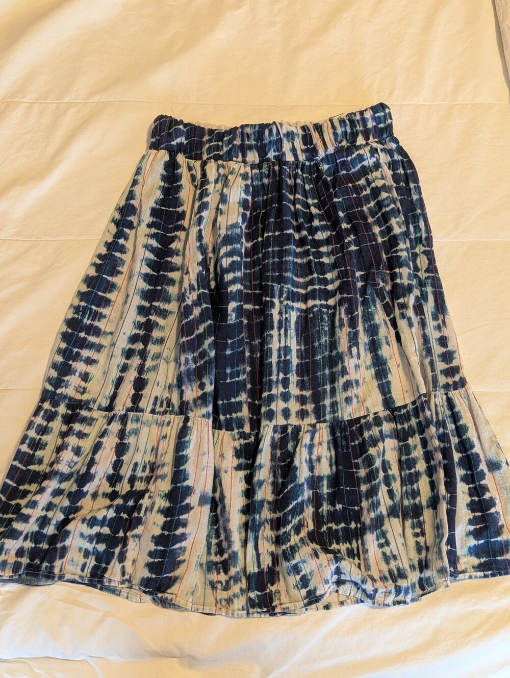 Two Tiered Flowy Cotton Skirt Handmade